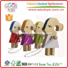 Handmade Cute Wooden Hamster Girls Skipping Rope Girls Crafts pour personnaliser